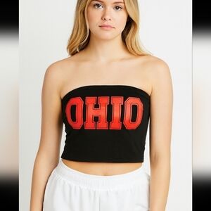 Ohio State Buckeyes Black Tube Top – OHIO Strapless Top – Game Day